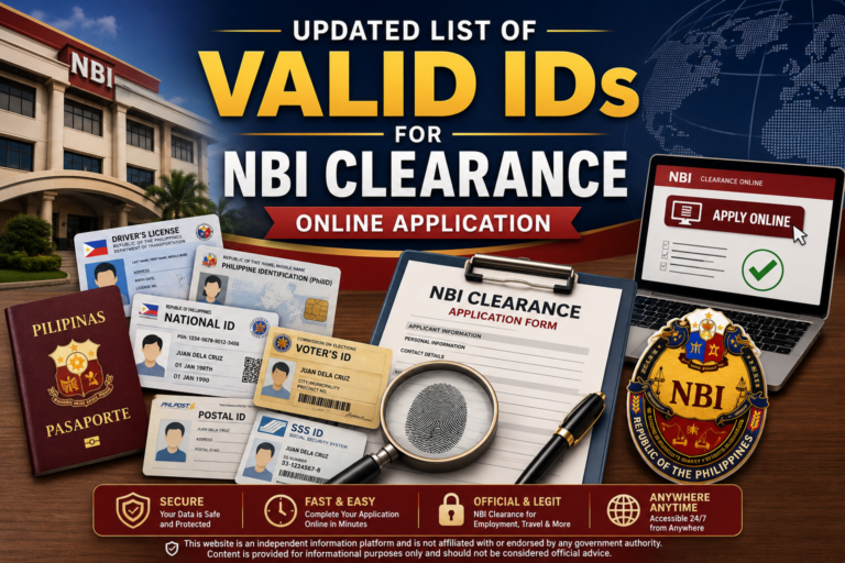 Valid IDs for NBI Clearance Online