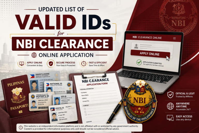 Valid IDs for NBI